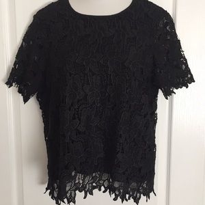 Chelsea & Theodore black lace top